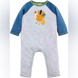 NWT 9-12M Mud Pie Pilgrim Turkey Baby One-Piece Romper